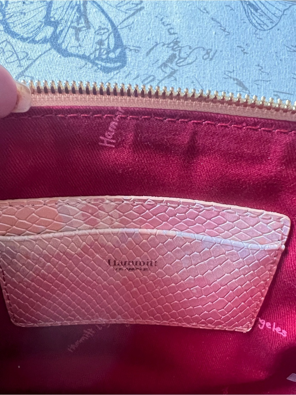 Hammitt Nash Pink Himalayan Gradient Wristlet Crossbody with Gold-Tone Accents - Picture 8 of 10